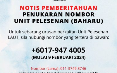 PEMBERITAHUAN PENUKARAN NOMBOR TELEFON RASMI UNIT PELESENAN LEMBAGA SUMBER AIR TERENGGANU